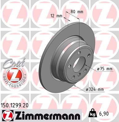 Disc frana puntea spate (150129920 ZIMMERMANN) BMW
