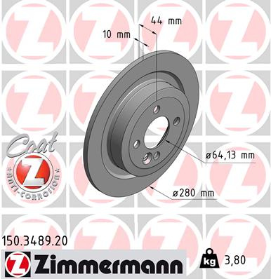 Disc frana puntea spate (150348920 ZIMMERMANN) MINI