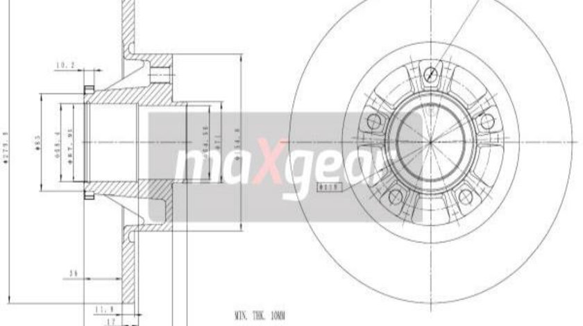 Disc frana puntea spate (191911 MAXGEAR) NISSAN,OPEL,RENAULT,VAUXHALL