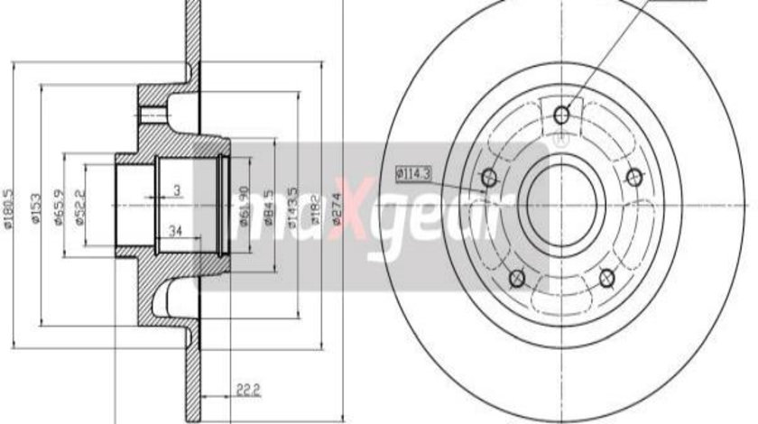 Disc frana puntea spate (192243 MAXGEAR) RENAULT