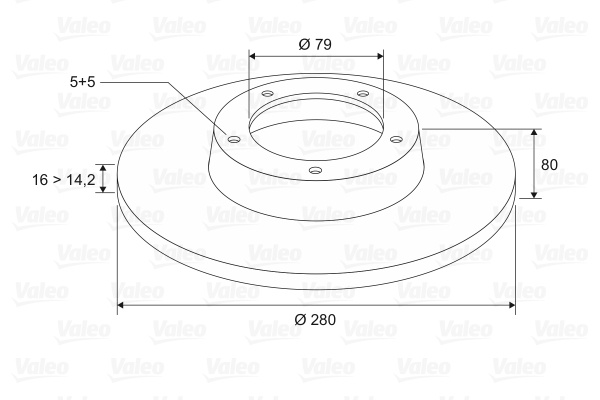 Disc frana puntea spate (197097 VALEO) Citroen,FIAT,OPEL,PEUGEOT,VAUXHALL