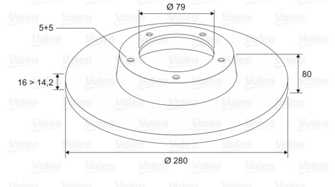 Disc frana puntea spate (197097 VALEO) Citroen,FIAT,OPEL,PEUGEOT,VAUXHALL