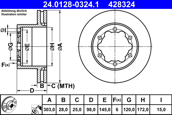 Disc frana puntea spate (24012803241 ATE) VW
