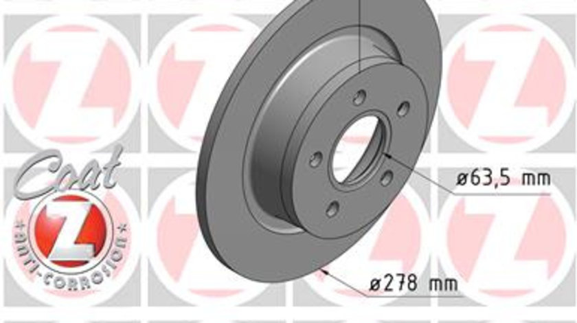 Disc frana puntea spate (250135120 ZIMMERMANN) FORD