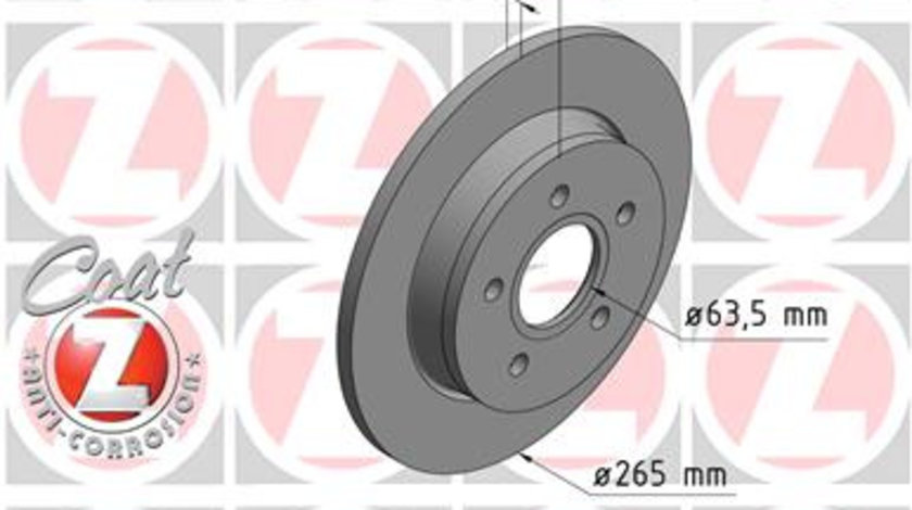 Disc frana puntea spate (250135520 ZIMMERMANN) FORD