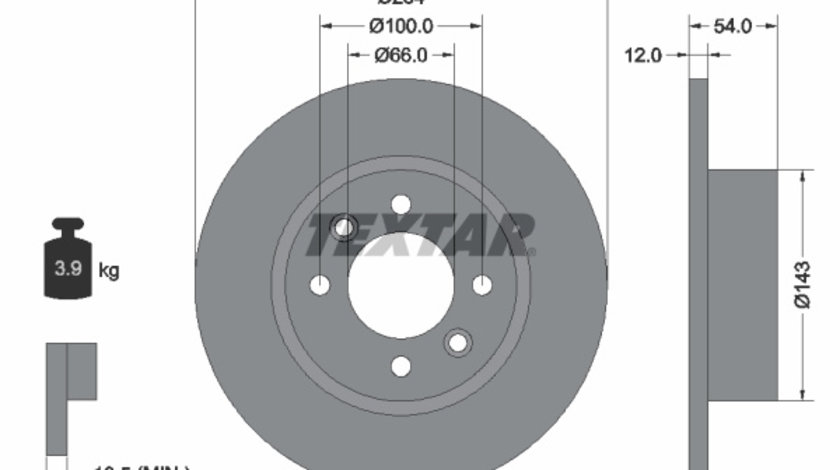 Disc frana puntea spate (92051500 TEXTAR) RENAULT