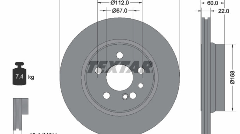 Disc frana puntea spate (92056800 TEXTAR) MERCEDES-BENZ