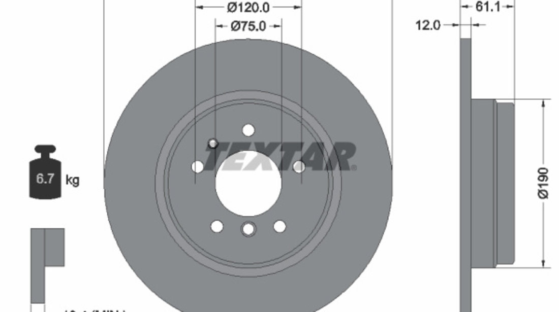 Disc frana puntea spate (92058400 TEXTAR) BMW