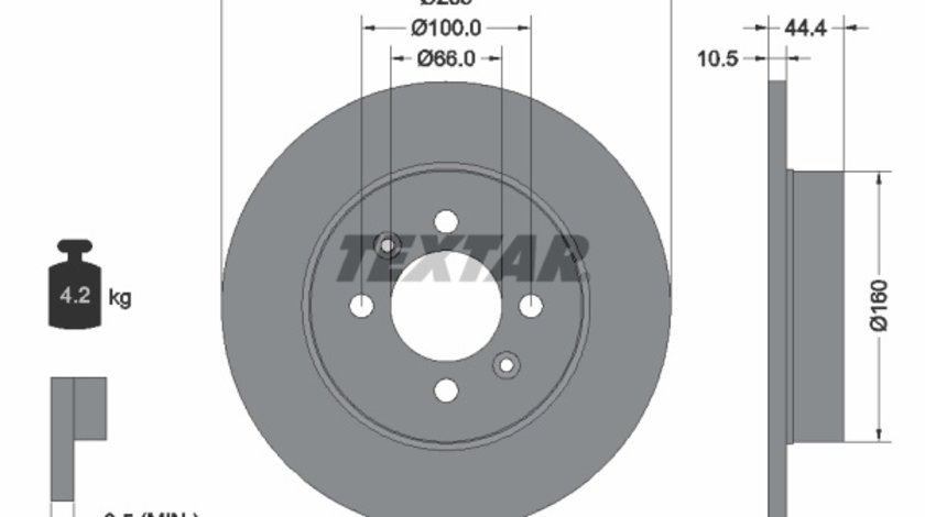 Disc frana puntea spate (92064903 TEXTAR) RENAULT