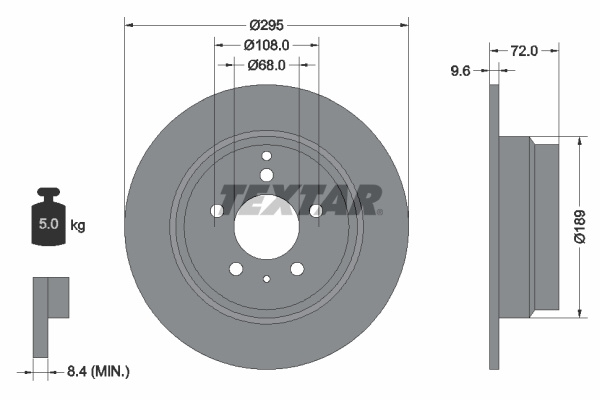 Disc frana puntea spate (92066803 TEXTAR) VOLVO