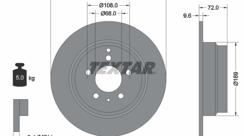 Disc frana puntea spate (92066803 TEXTAR) VOLVO