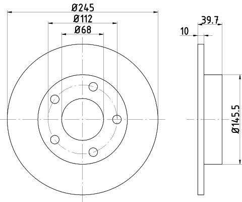 Disc frana puntea spate (92068200 TEXTAR) AUDI