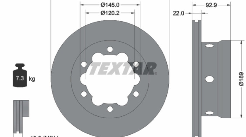 Disc frana puntea spate (92089803 TEXTAR) MERCEDES-BENZ,VW