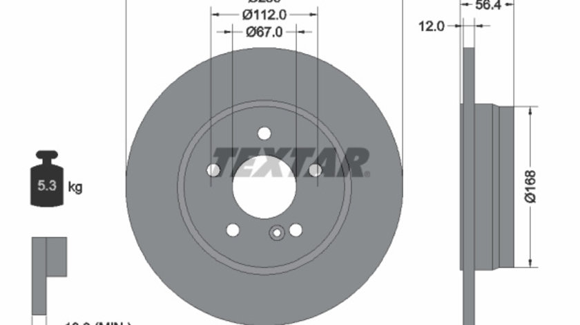 Disc frana puntea spate (92091103 TEXTAR) MERCEDES-BENZ