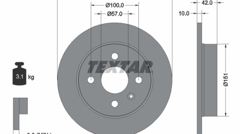 Disc frana puntea spate (92092003 TEXTAR) CHEVROLET,HOLDEN,OPEL,VAUXHALL