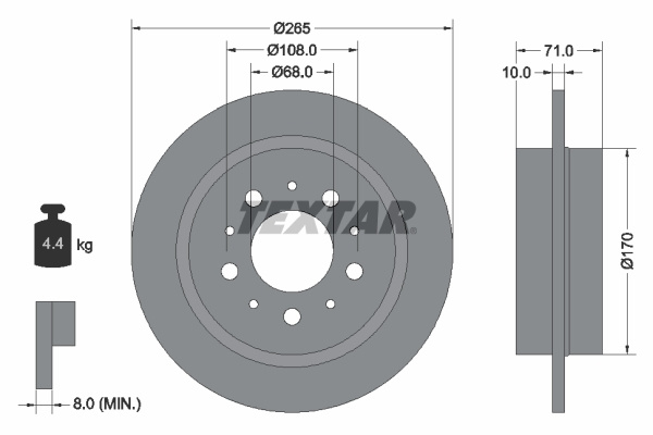 Disc frana puntea spate (92097800 TEXTAR) VOLVO