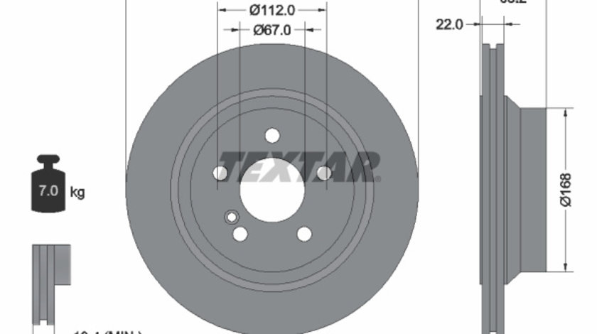 Disc frana puntea spate (92115505 TEXTAR) MERCEDES-BENZ,MERCEDES-BENZ (BBDC)