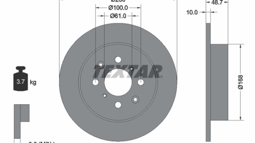 Disc frana puntea spate (92125300 TEXTAR) HONDA,MG