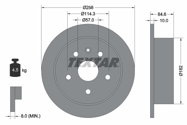 Disc frana puntea spate (92128900 TEXTAR) DAEWOO