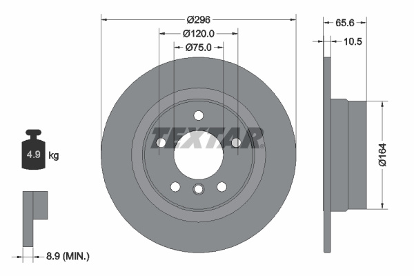 Disc frana puntea spate (92133103 TEXTAR) BMW,BMW (BRILLIANCE)