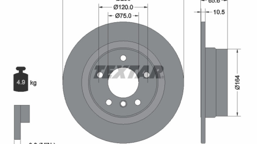 Disc frana puntea spate (92133103 TEXTAR) BMW,BMW (BRILLIANCE)