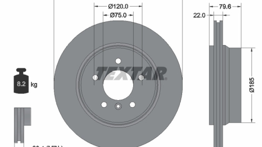 Disc frana puntea spate (92141603 TEXTAR) BMW