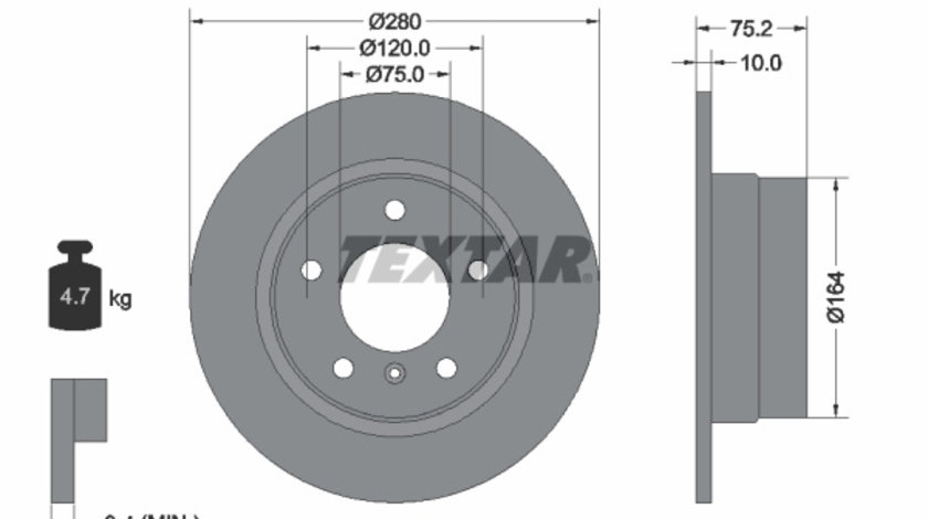 Disc frana puntea spate (92146003 TEXTAR) BMW