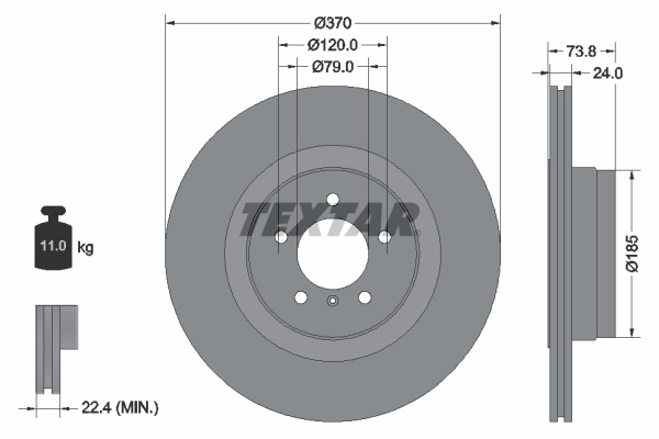Disc frana puntea spate (92155203 TEXTAR) BMW