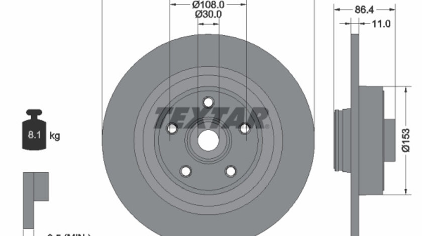 Disc frana puntea spate (92159803 TEXTAR) RENAULT