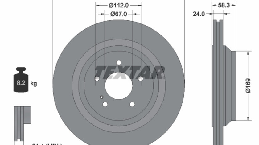 Disc frana puntea spate (92160703 TEXTAR) MERCEDES-BENZ