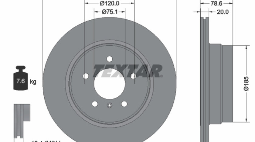 Disc frana puntea spate (92161103 TEXTAR) BMW