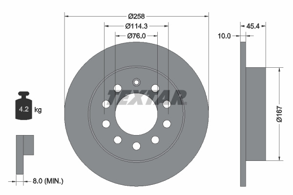 Disc frana puntea spate (92166700 TEXTAR) HYUNDAI