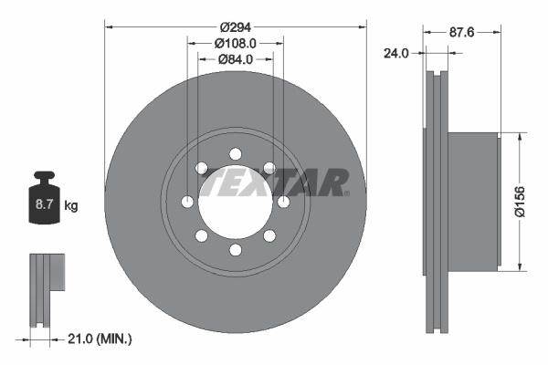 Disc frana puntea spate (92171700 TEXTAR) IVECO