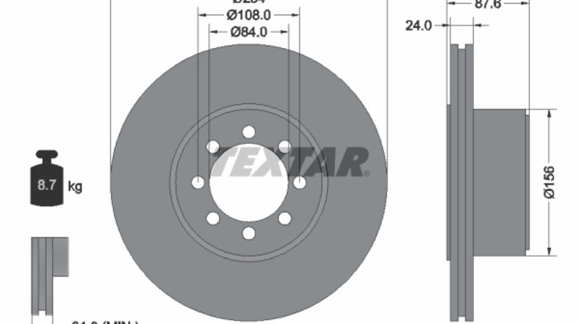 Disc frana puntea spate (92171700 TEXTAR) IVECO