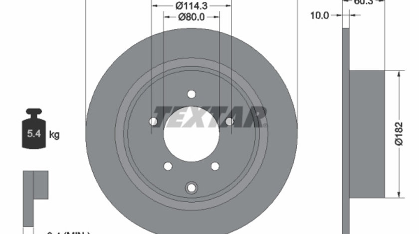 Disc frana puntea spate (92177303 TEXTAR) BAIC,BAIC WEIWANG,CHRYSLER,CHRYSLER (BBDC),Citroen,DODGE,HYUNDAI,JEEP,LANCIA,MITSUBISHI,MITSUBISHI (GAC),PEUGEOT