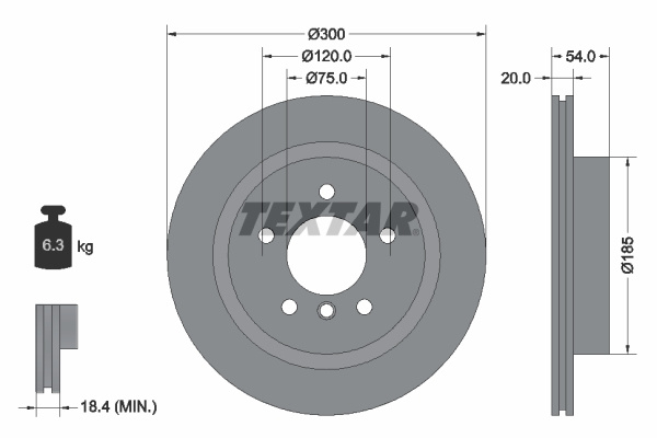 Disc frana puntea spate (92196605 TEXTAR) BMW