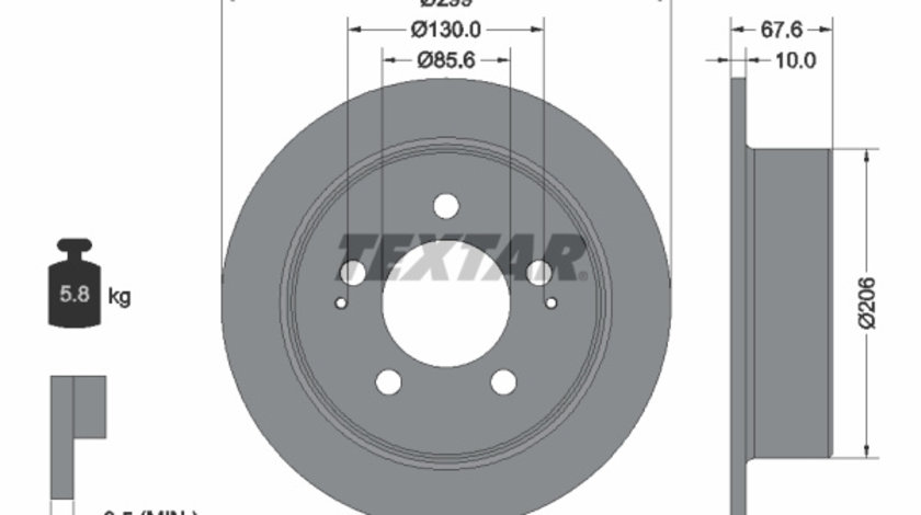 Disc frana puntea spate (92198703 TEXTAR) SSANGYONG