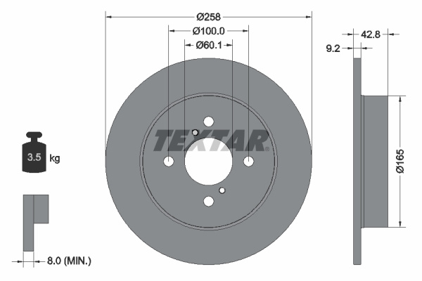 Disc frana puntea spate (92227903 TEXTAR) SUZUKI