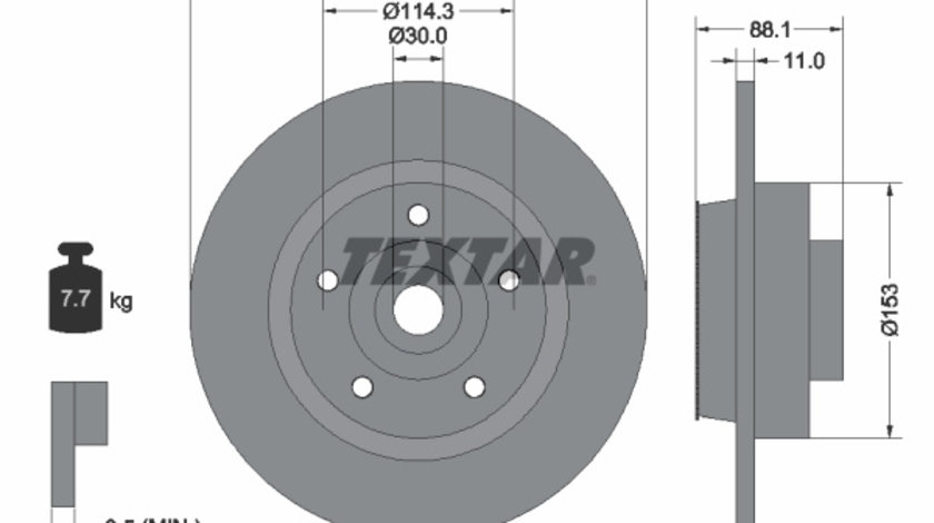 Disc frana puntea spate (92232603 TEXTAR) RENAULT,SAMSUNG