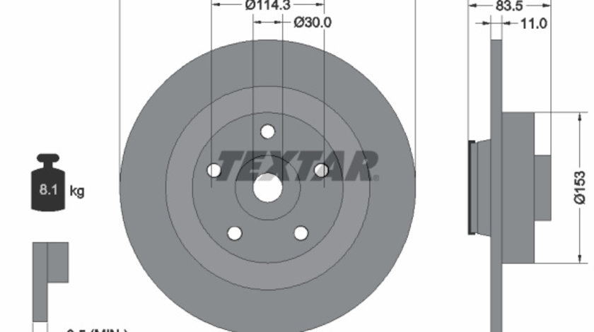 Disc frana puntea spate (92233103 TEXTAR) RENAULT,SAMSUNG