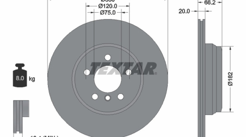 Disc frana puntea spate (92241903 TEXTAR) BMW,BMW (BRILLIANCE)