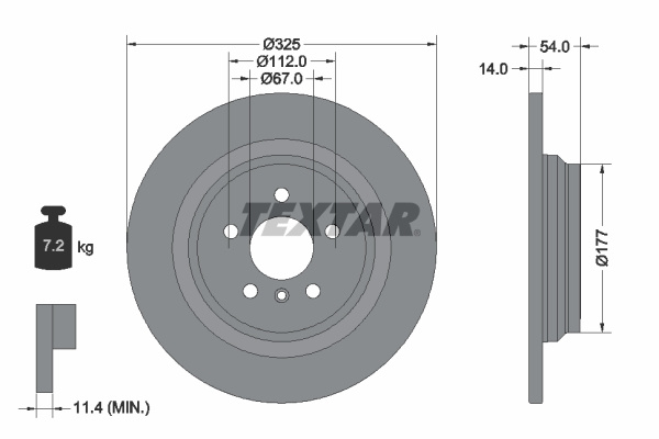 Disc frana puntea spate (92277405 TEXTAR) BRABUS,MERCEDES-BENZ