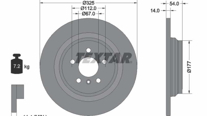 Disc frana puntea spate (92277405 TEXTAR) BRABUS,MERCEDES-BENZ