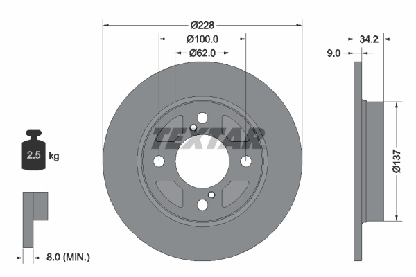 Disc frana puntea spate (92303603 TEXTAR) SUZUKI