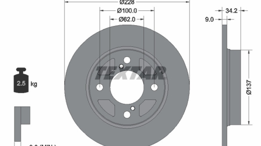 Disc frana puntea spate (92303603 TEXTAR) SUZUKI