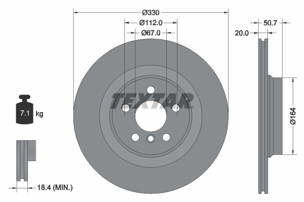 Disc frana puntea spate (92306805 TEXTAR) BMW,MINI