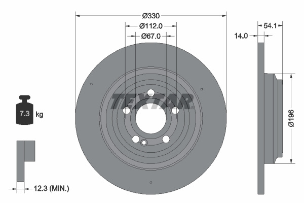 Disc frana puntea spate (92306905 TEXTAR) MERCEDES-BENZ