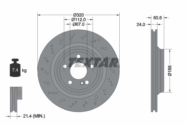 Disc frana puntea spate (92317505 TEXTAR) MERCEDES-BENZ