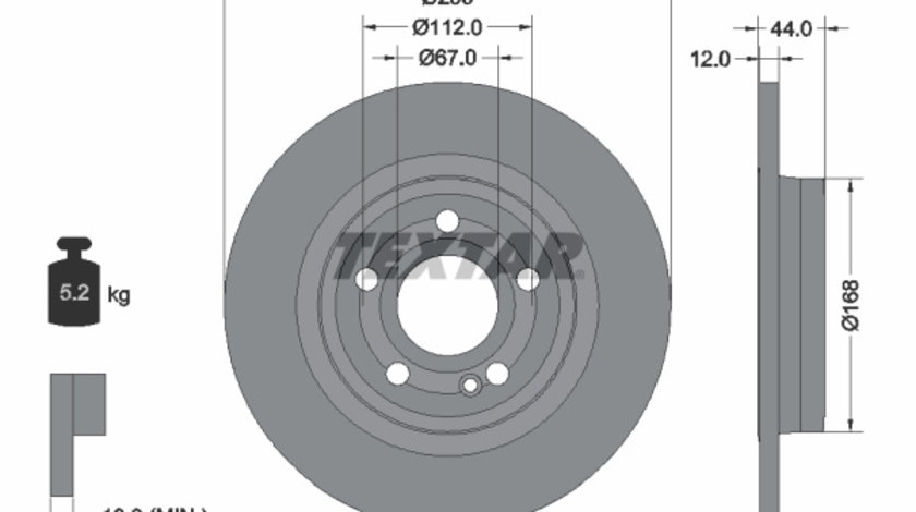 Disc frana puntea spate (92323203 TEXTAR) MERCEDES-BENZ,MERCEDES-BENZ (BBDC)