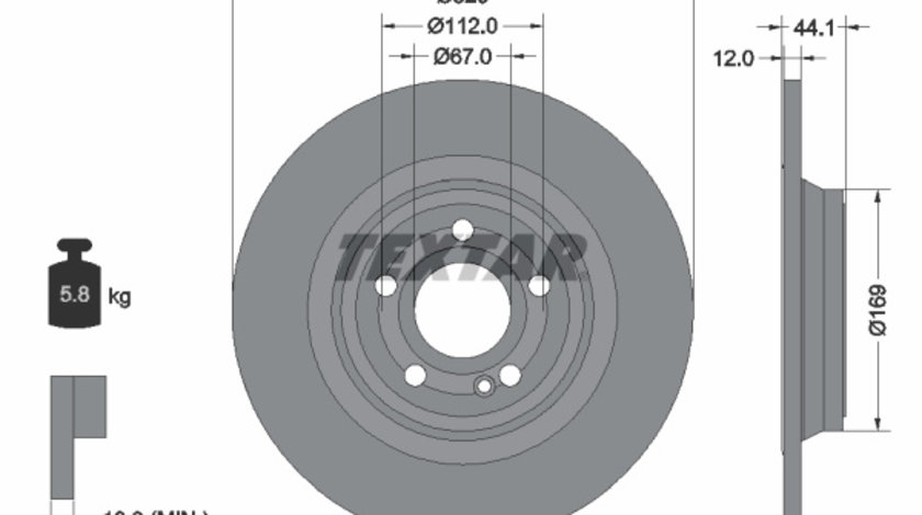 Disc frana puntea spate (92324303 TEXTAR) MERCEDES-BENZ,MERCEDES-BENZ (BBDC)